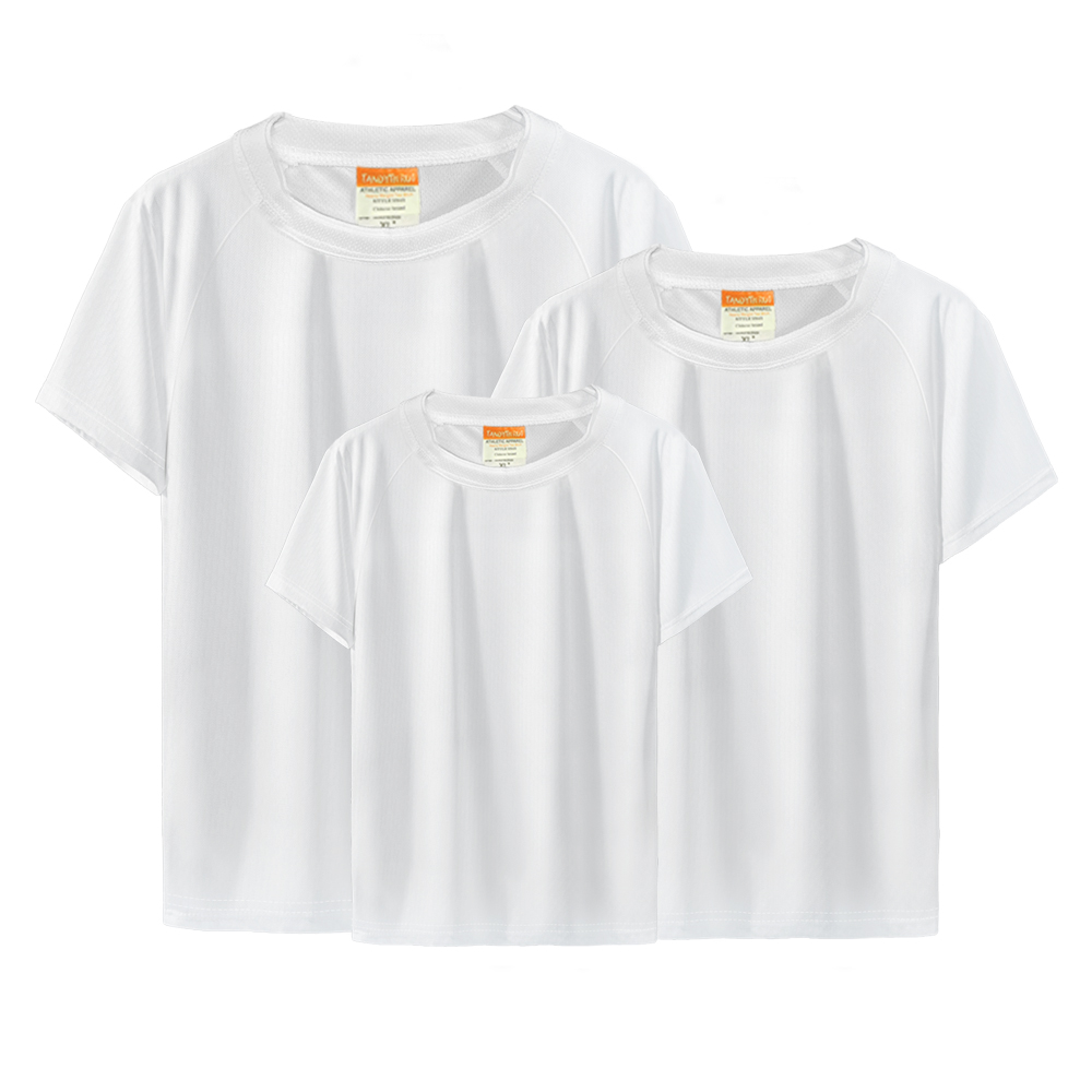 Sublimation Blank Polyester T-shirt for Kids,Women,Men White T-shirt Sport T-shirt