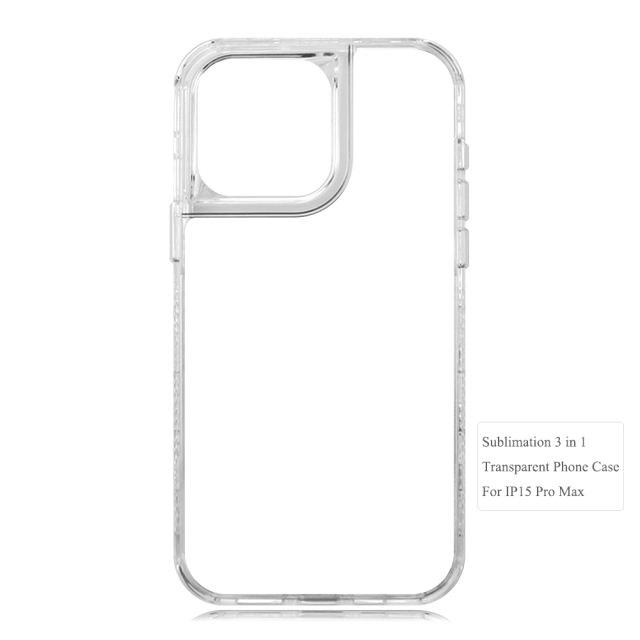 New arrival Sublimation 2D 3in1 Transparent Phone Case For iPhone 15,14,12 Series