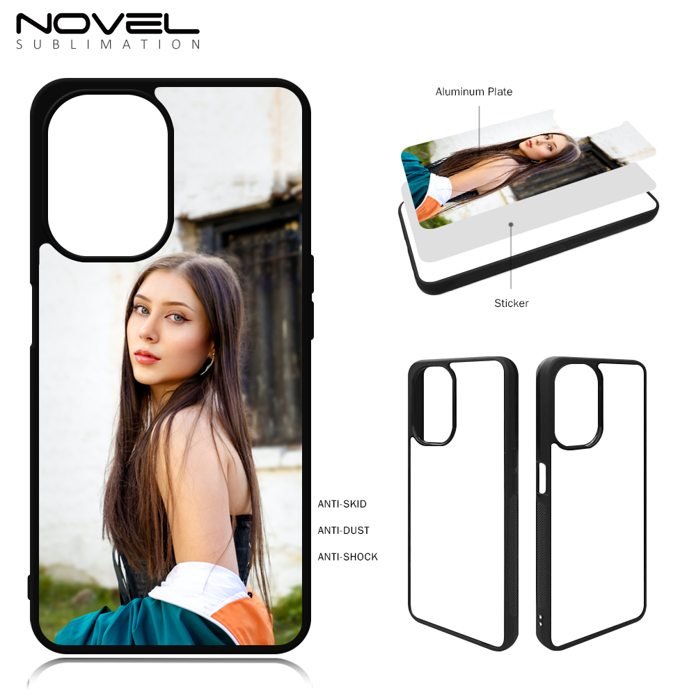 For Oppo A59 5G/A2M 5G,A57 5G /A73/ A72/ A77/ A94 A96Sublimation 2D TPU Case With Aluminum Insert DIY Silicone Phone Shell