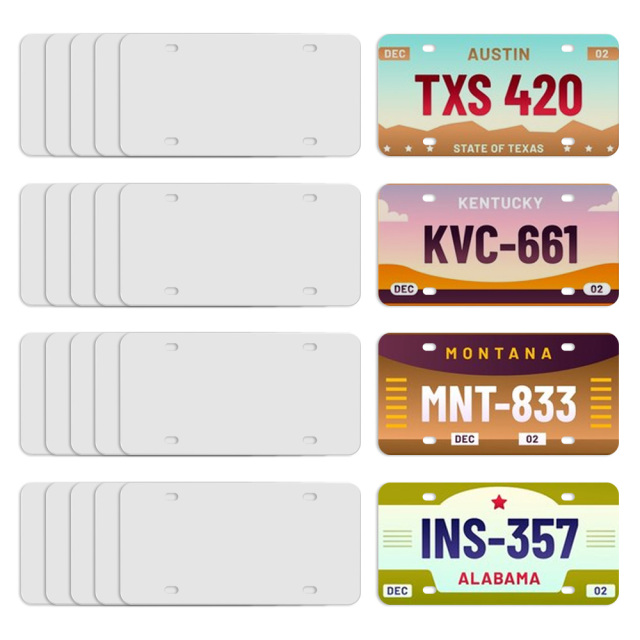 New Arrival Sublimation License Plate Metal Aluminum Car Tag Custom Picture Design for Blank License Plates