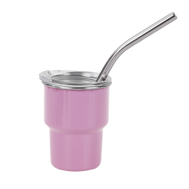 New Arrival 2oz/3oz Sublimation Stainless Steel Mug Mini Tumbler Shot Glass with Straw and Lid