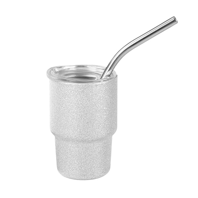 New Arrival 2oz/3oz Sublimation Stainless Steel Mug Mini Tumbler Shot Glass with Straw and Lid