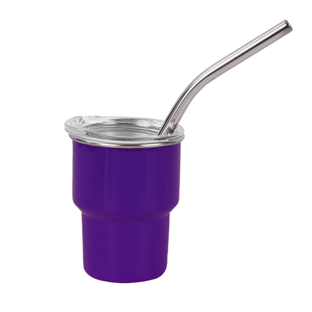 New Arrival 2oz/3oz Sublimation Stainless Steel Mug Mini Tumbler Shot Glass with Straw and Lid