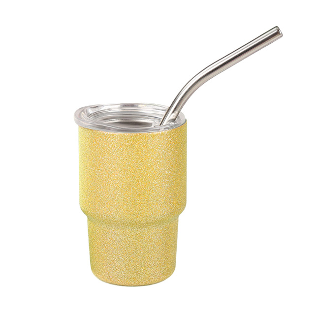 New Arrival 2oz/3oz Sublimation Stainless Steel Mug Mini Tumbler Shot Glass with Straw and Lid