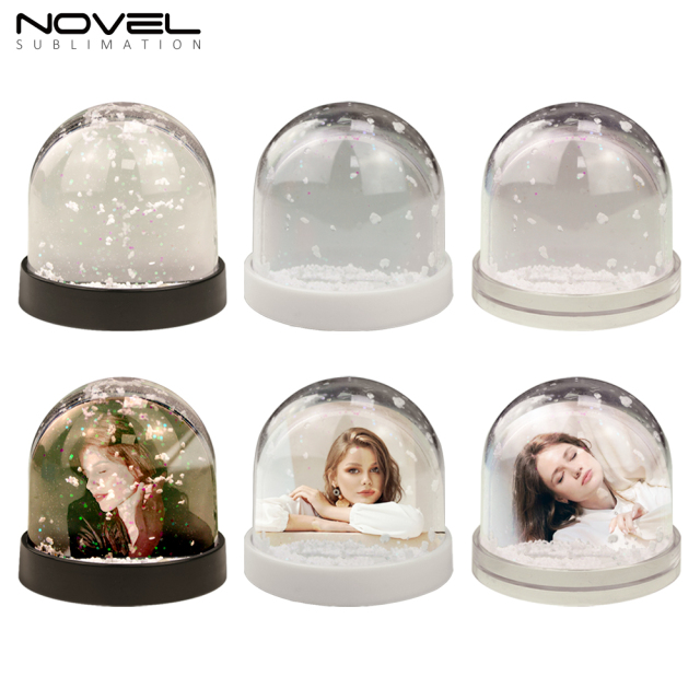 New Arrival Sublimation Photo Snow Globe with Black Base Creative Gifts Customized Photo Frame