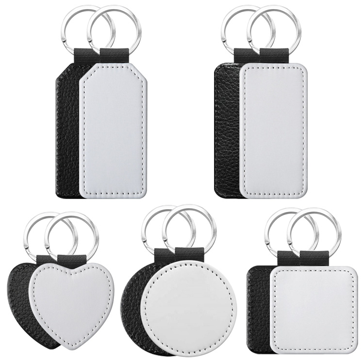 Special Price!!! Popular DIY Sublimation PU Leather Blank Leather Keychain,Single-sided Printable Key Ring Key Tag