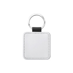 Popular DIY Sublimation PU Leather Blank Leather Keychain,Single-sided Printable Key Ring Key Tag