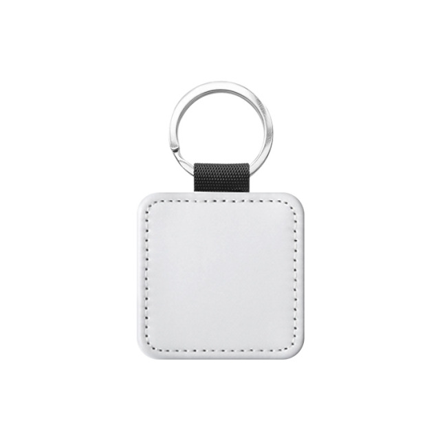 Popular DIY Sublimation PU Leather Blank Leather Keychain,Single-sided Printable Key Ring Key Tag