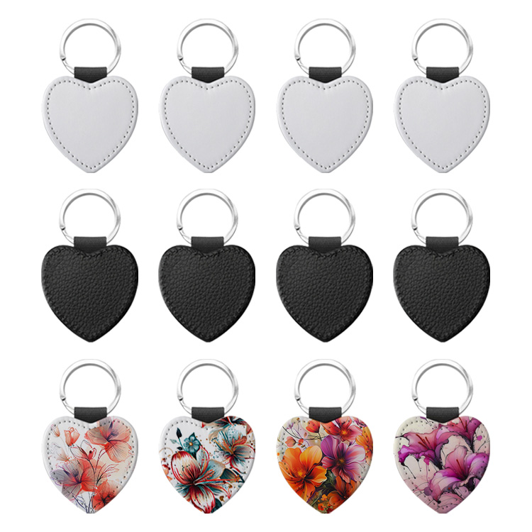 Special Price!!! Popular DIY Sublimation PU Leather Blank Leather Keychain,Single-sided Printable Key Ring Key Tag