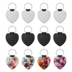 Popular DIY Sublimation PU Leather Blank Leather Keychain,Single-sided Printable Key Ring Key Tag