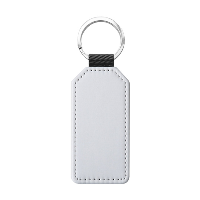 Popular DIY Sublimation PU Leather Blank Leather Keychain,Single-sided Printable Key Ring Key Tag