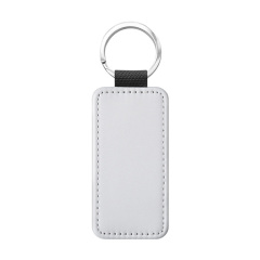 Popular DIY Sublimation PU Leather Blank Leather Keychain,Single-sided Printable Key Ring Key Tag