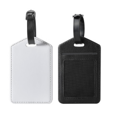 Sublimation PU Leather Luggage Tag Bag Tag White Heat Transfer Name Tag Blank Suitcase Tags Travel Business ID Card
