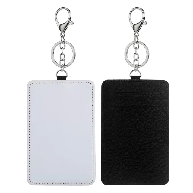 Sublimation White Canvas Bus Card Holder Business Credit Card Pocket Bag Tag with Metal Buckle