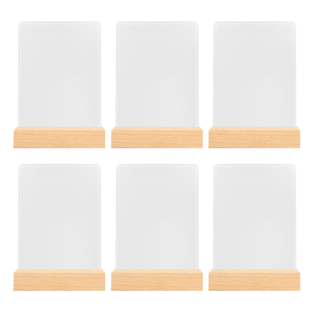 New Arrival Sublimation Acrylic LED Night Light Home Custom Decoration Blank Pendant Sublimation Photo Frames with Wooden base