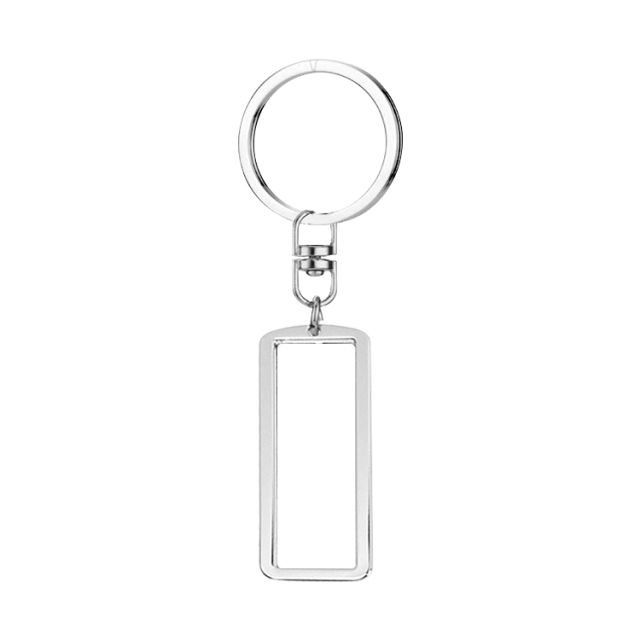 New Arrival Personalized Sublimation Blank License Plate Keychain Metal Keyring Heat Transfer Keychain Dye Double Sided Printing Keyrings