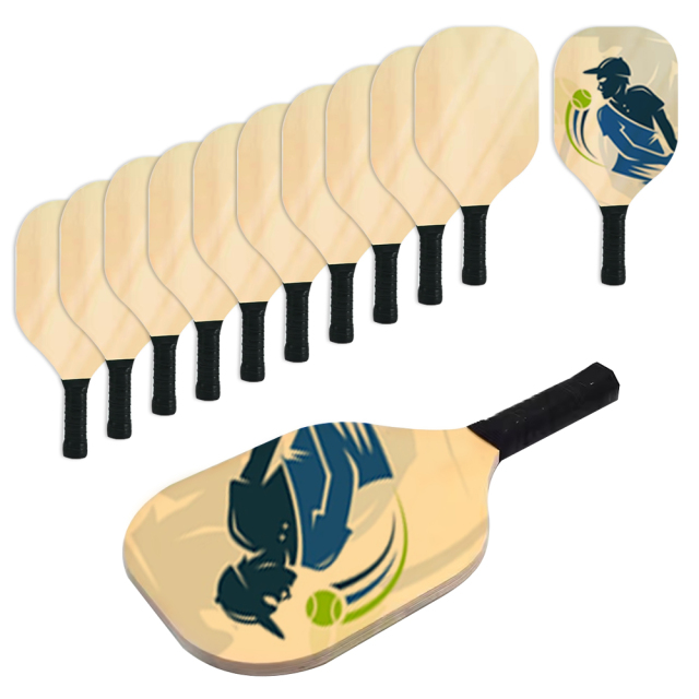 New Arrival Pickleball Racket Sublimation Blanks Double Sided Printable Wood Blanks for All Levels and Ages Racket