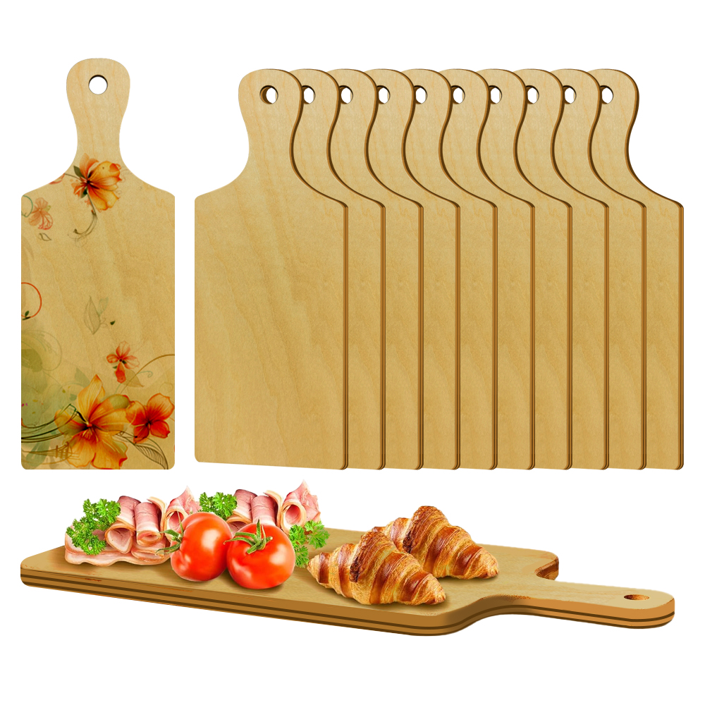 New Arrival Sublimation Wood Color Cutting Board Blanks with Handle Wood Chopping Board for Sublimation DIY Craft