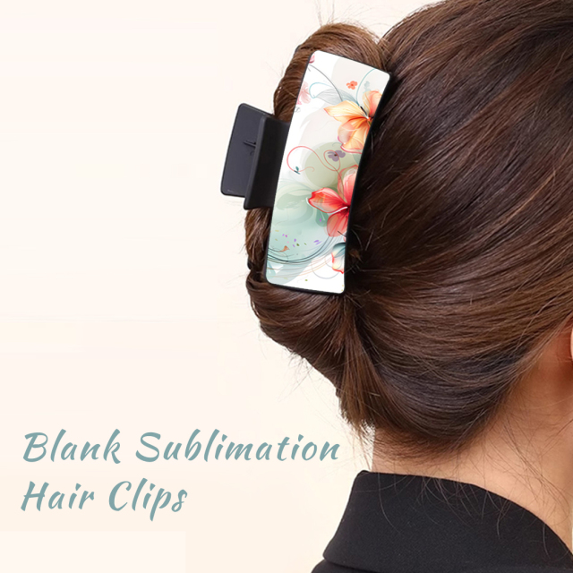 New Arrival Sublimation Blank Hair Clip Customize PET Hair Claw Clips
