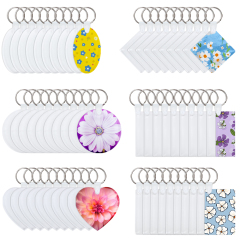 New Arrival Sublimation Transparent Acrylic Single Sided Print Keyring DIY Keychain