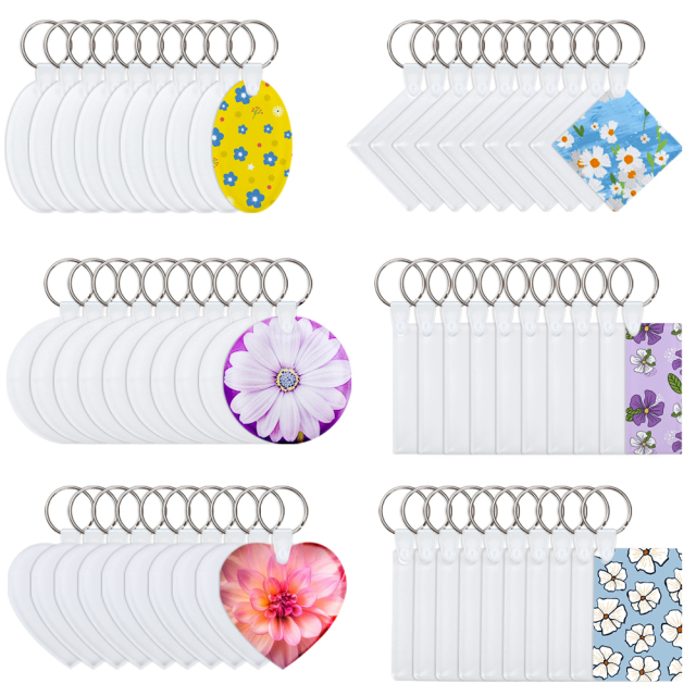 New Arrival Sublimation Transparent Acrylic Single Sided Print Keyring DIY Keychain