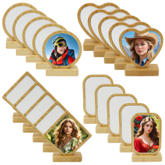 Heart Shape Bamboo Photo Frames Eco-friendly Home Decor Table Art Picture Frames Dye Sublimation Blanks Wooden Photo