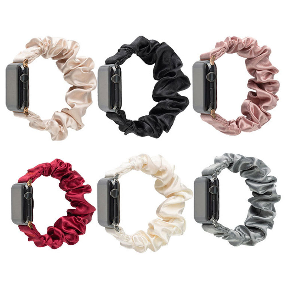 New Arrival Scrunchoe Strap iWatch Strap Various Colors Available Quick Release Scrunchie Strap Stretchy Cute Elastic Replacement Fabric Band