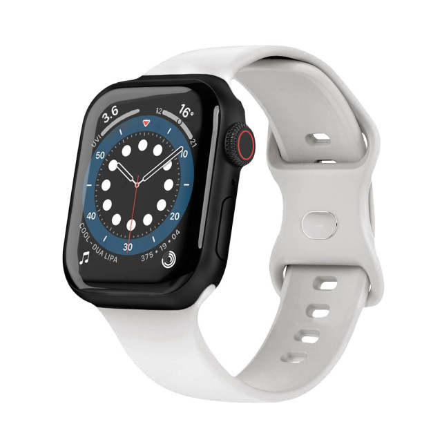 New Arrival Solid Color Silicone Eight-character Buckle Strap iWatch Strap Various Colors Available