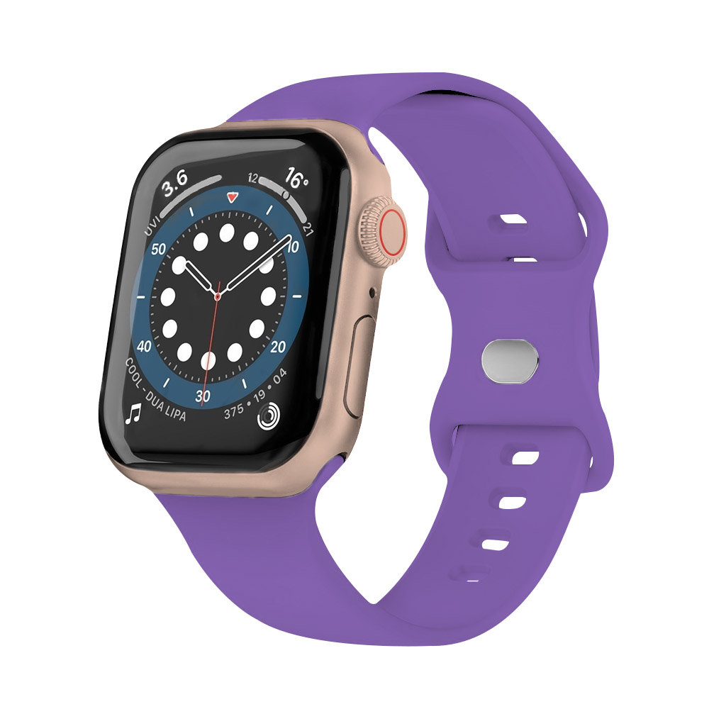 New Arrival Solid Color Silicone Eight-character Buckle Strap iWatch Strap Various Colors Available