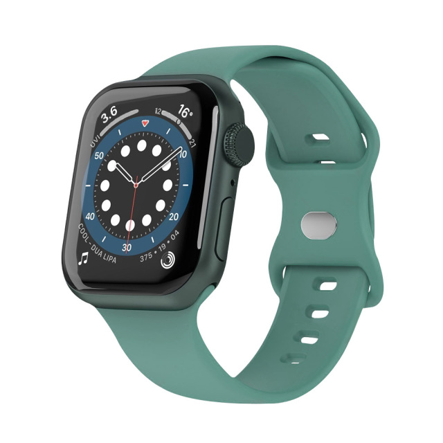 New Arrival Solid Color Silicone Eight-character Buckle Strap iWatch Strap Various Colors Available