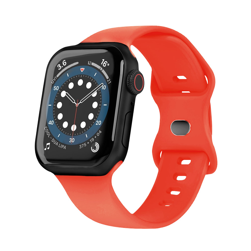 New Arrival Solid Color Silicone Eight-character Buckle Strap iWatch Strap Various Colors Available