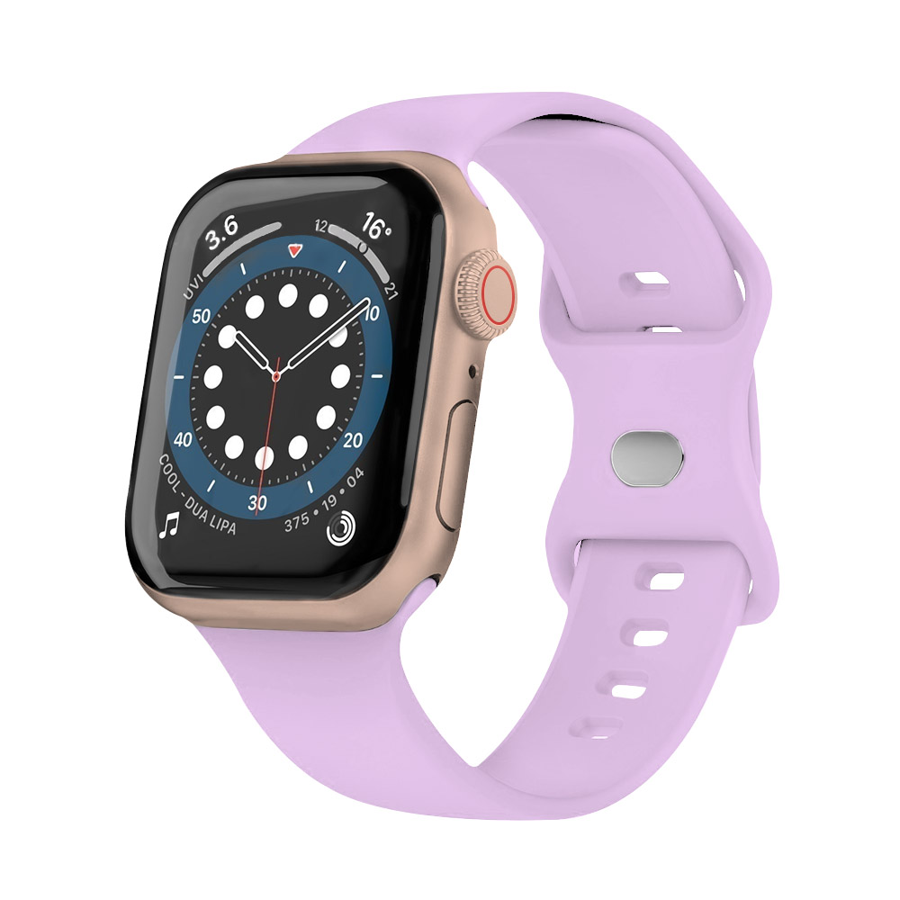 New Arrival Solid Color Silicone Eight-character Buckle Strap iWatch Strap Various Colors Available