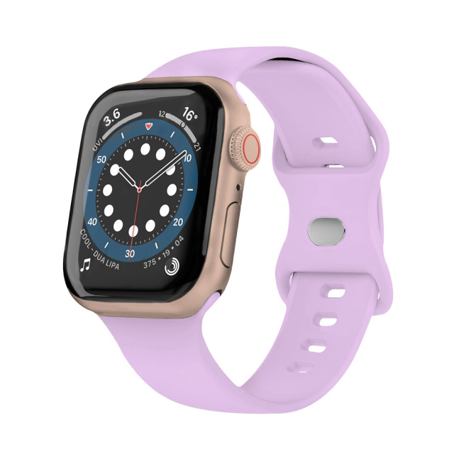 New Arrival Solid Color Silicone Eight-character Buckle Strap iWatch Strap Various Colors Available