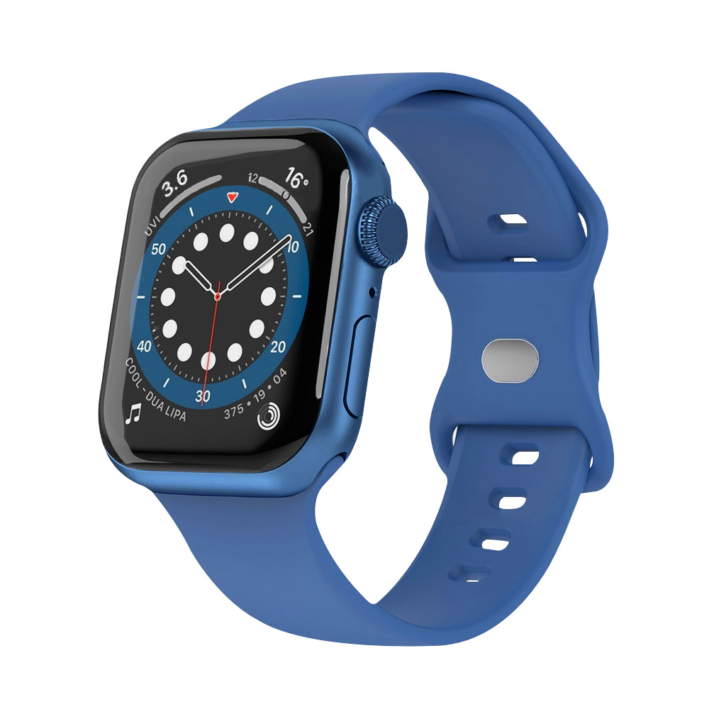 New Arrival Solid Color Silicone Eight-character Buckle Strap iWatch Strap Various Colors Available