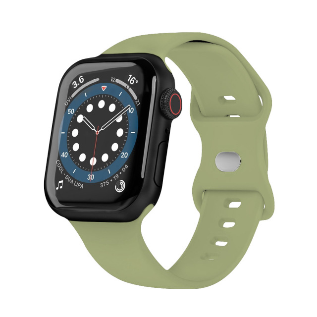 New Arrival Solid Color Silicone Eight-character Buckle Strap iWatch Strap Various Colors Available