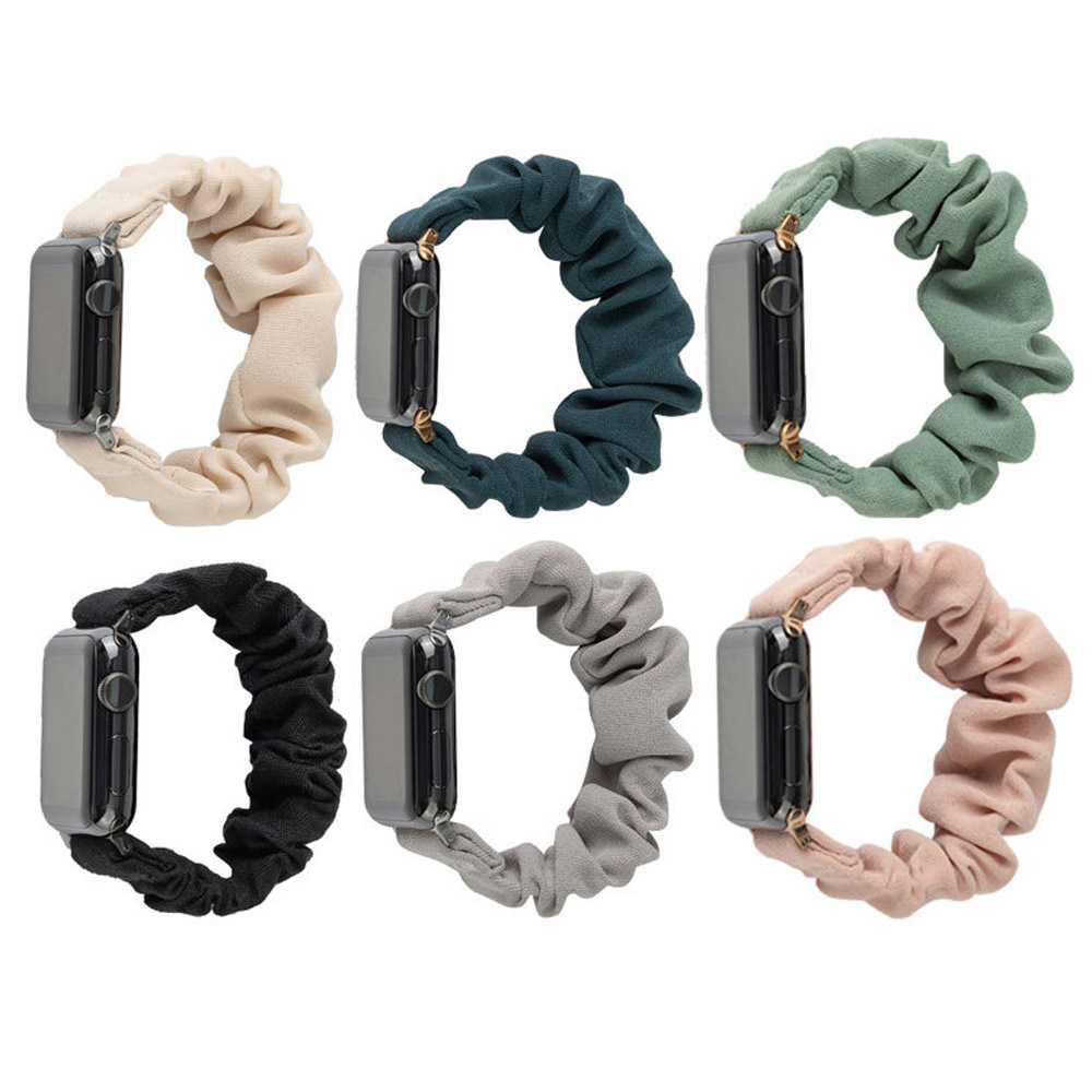 New Arrival Scrunchoe Strap iWatch Strap Various Colors Available Quick Release Scrunchie Strap Stretchy Cute Elastic Replacement Fabric Band