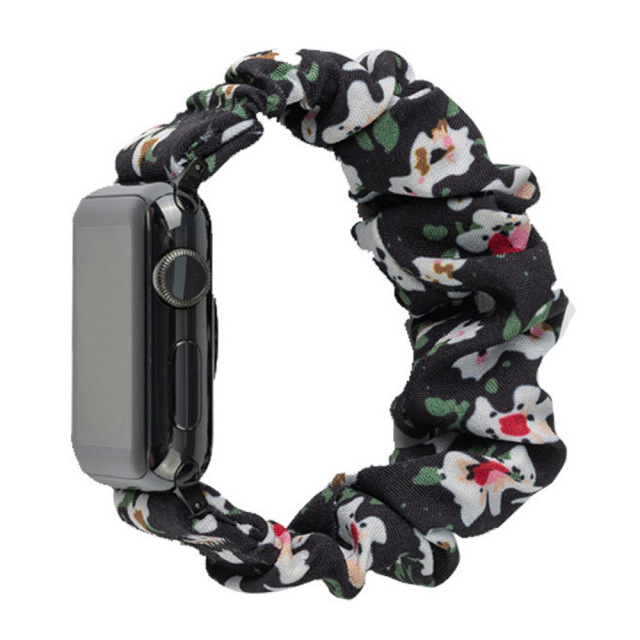New Arrival Scrunchoe Strap iWatch Strap Various Colors Available Quick Release Scrunchie Strap Stretchy Cute Elastic Replacement Fabric Band