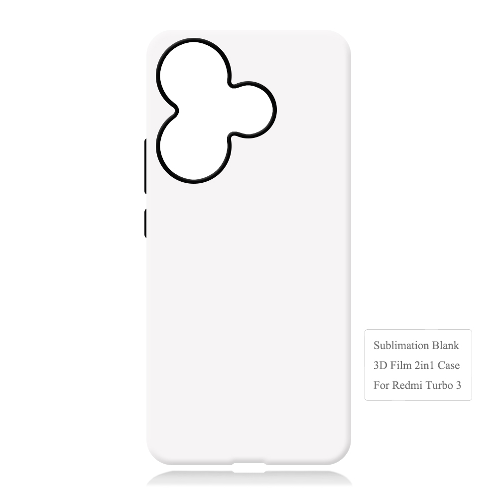 New Arrival 3D 2in1 Film case Sublimation cover customized DIY Cell Phone case for Redmi Turbo 3