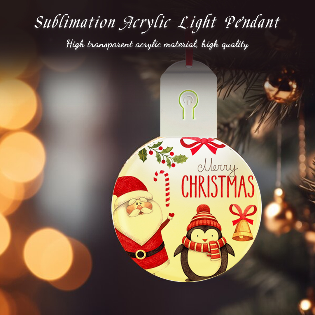 New Arrival Sublimation Acrylic Light Pendant Christmas Decoration Blank Pendant Lights