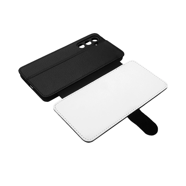 Sublimation Blank PU Leather Flip Phone Case Wallet TPU Inside with Card Holder and Stand for Samsung M55 5G