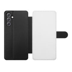 Sublimation Blank PU Leather Flip Phone Case Wallet TPU Inside with Card Holder and Stand for Samsung M55 5G