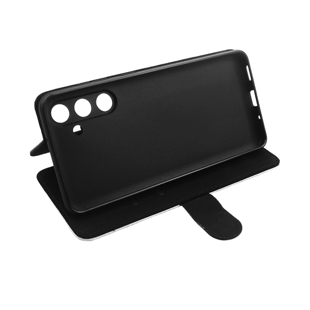 Sublimation Blank PU Leather Flip Phone Case Wallet TPU Inside with Card Holder and Stand for Samsung M55 5G