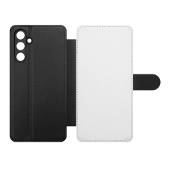 Sublimation Blank PU Leather Flip Phone Case Wallet TPU Inside with Card Holder and Stand for Samsung M55 5G