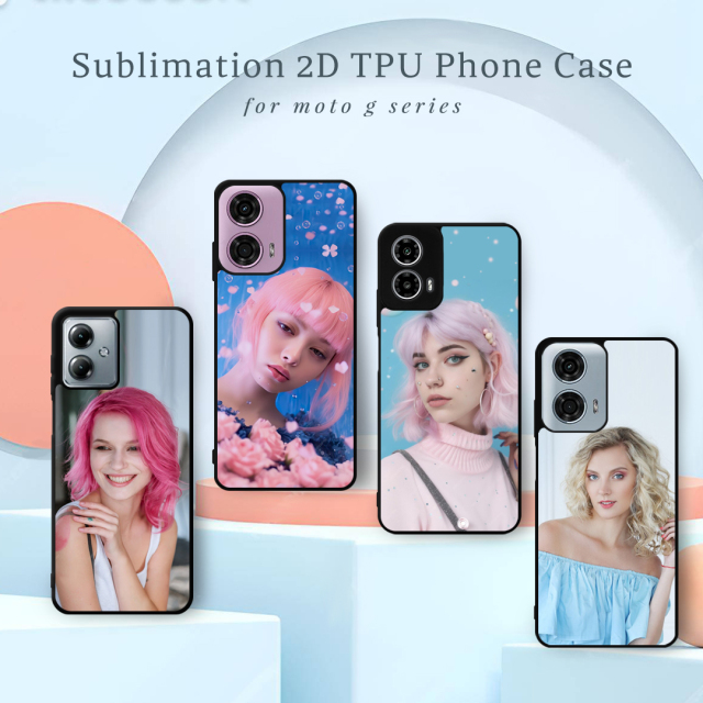 New Arrival Sublimation blank 2D TPU Phone Case for Moto G04/G24,G14,G34,G24 Power DIY Shell With Aluminum Sheet