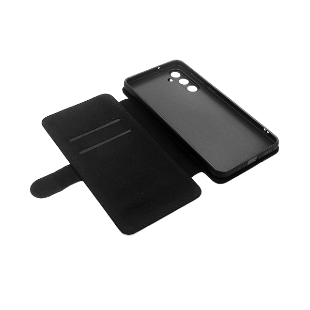 Sublimation Blank PU Leather Flip Phone Case Wallet TPU Inside with Card Holder and Stand for Samsung M55 5G