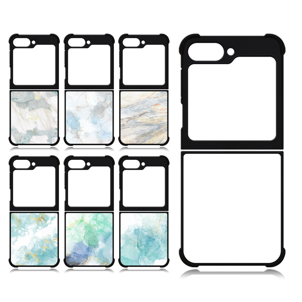 For Samsung Galaxy Z Flip Series,Z Flip 7 Sublimation Blank 2D TPU Phone Case Four Corner Anti-Drop DIY Phone Shell With Aluminum Insert