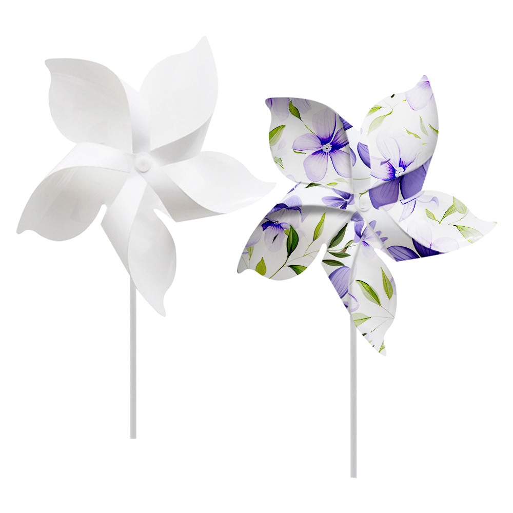 New Arrival Sublimation PET Windmill Heat Transfer DIY Pinwheels Double Sided Blank Pinwheels for Garden Patio Lawn Picnic Party Decoration