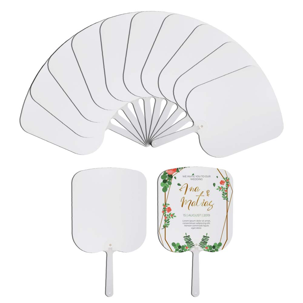 New Arrival Sublimation PET Hand Fans Double-Sided Blank Handheld Fans DIY Craft Fan for Home Wedding Decoration