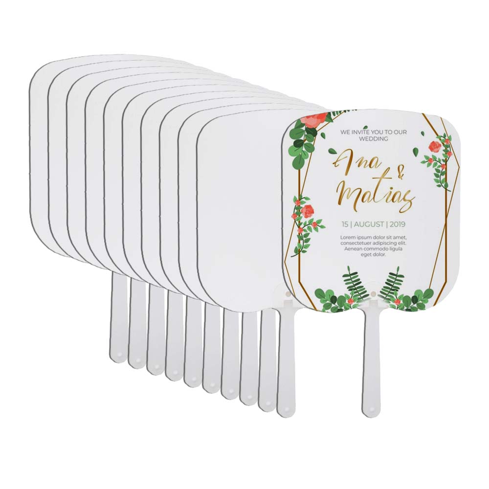 New Arrival Sublimation PET Hand Fans Double-Sided Blank Handheld Fans DIY Craft Fan for Home Wedding Decoration