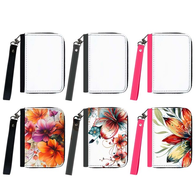 Sublimation PU Leather Wallet Heat Transfer Coin Wallet Single Side Printalbe Coin Credit Card Holder Diy Craft